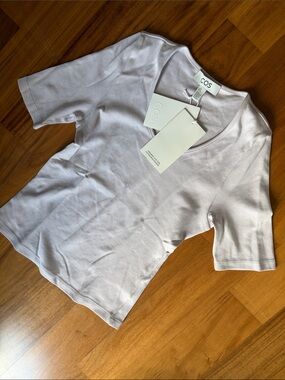 COS organic cotton Tee XS color Soft Lavender COS Short Sleeve Top COS T-shirt